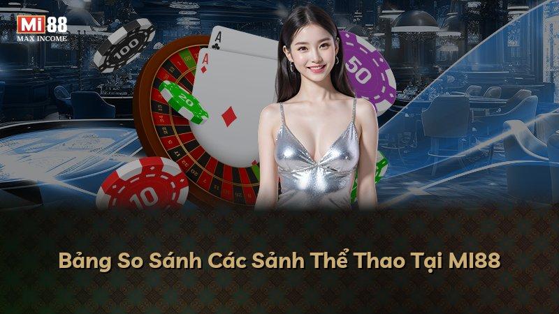 Bảng So Sánh Các Sảnh Thể Thao Tại MI88